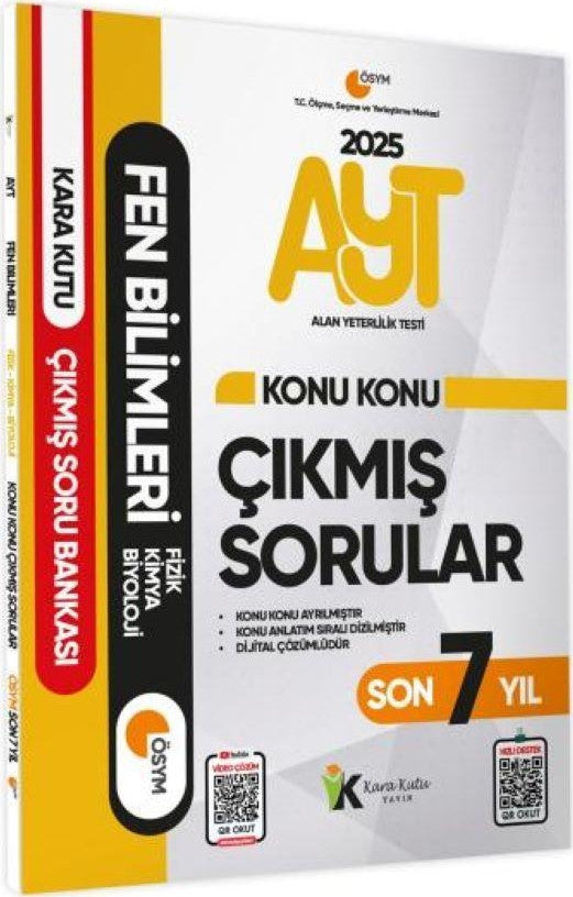 2025 YKS-AYT Fen Bilimleri (Fizik-Kimya-Biyoloji) Karakutu Konu Konu Çıkmış Sorular ÖSYM Son 7 Yıl kitap kapağı