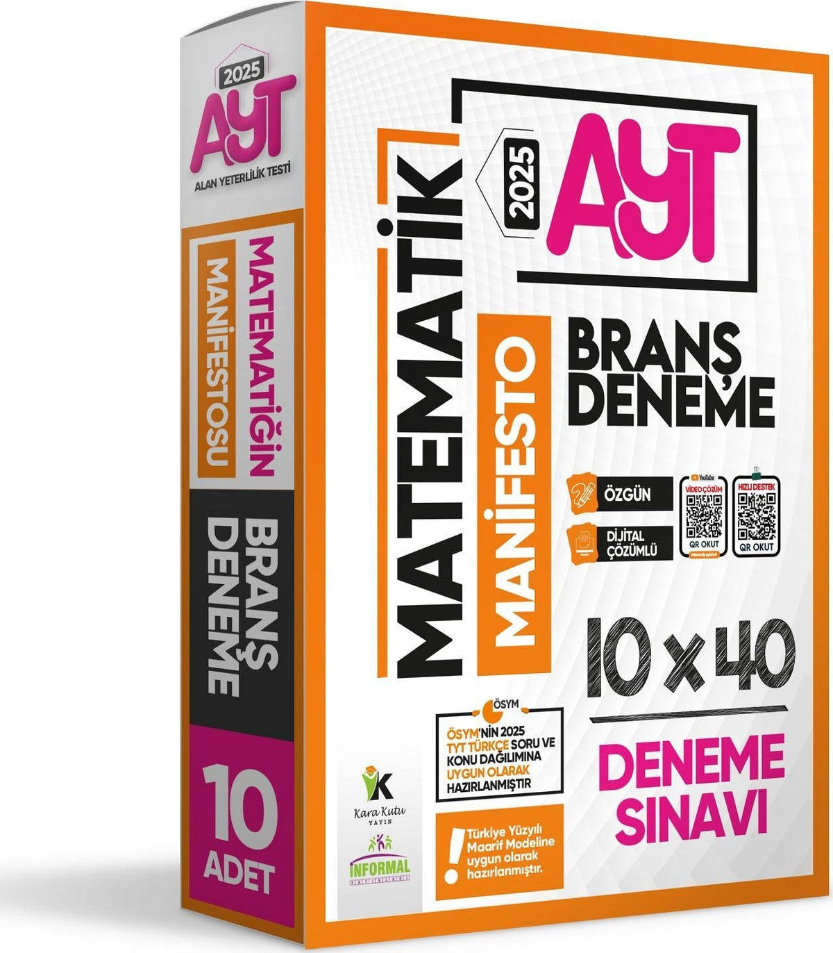 2025 YKS AYT Matematik Manifestosu BRANŞ Deneme Paketi 10lu Dijital Çözümlü kitap kapağı