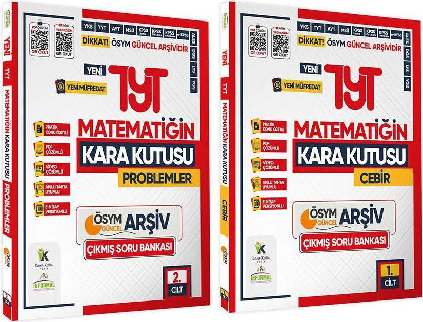 2025 YKS-TYT MATEMATİK Kara Kutu 1. ve 2.Cilt ÖSYM Çıkmış Soru Bankası 2li Set Video/PDF Çözümlü kitap kapağı