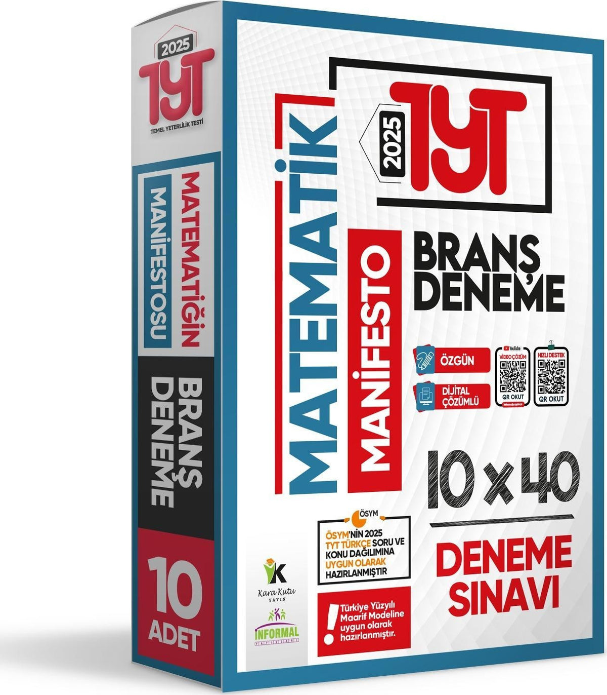 2025 YKS TYT Matematik Manifesto BRANŞ Deneme Paketi 10lu Dijital Çözümlü kitap kapağı