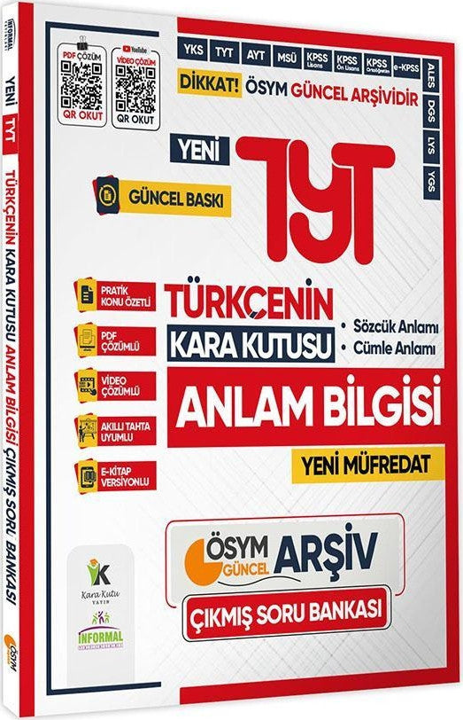 2025 YKS-TYT Türkçenin Kara Kutusu ANLAM BİLGİSİ (Sözcük-Cümle) Çıkmış Soru Bankası K.Özetli Çözümlü kitap kapağı