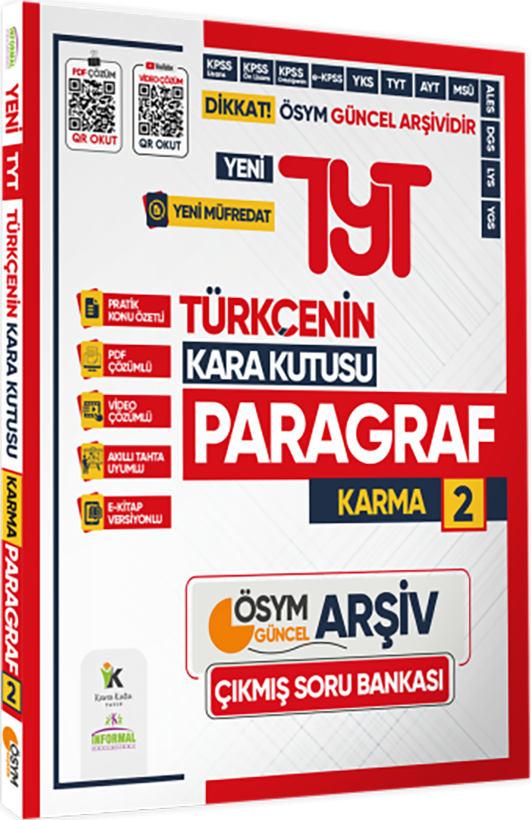 2025 YKS-TYT Türkçenin Kara Kutusu PARAGRAF 2 KARMA Çıkmış Soru Bankası K. Özetli Video/PDF Çözümlü - Kolektif kitap kapağı