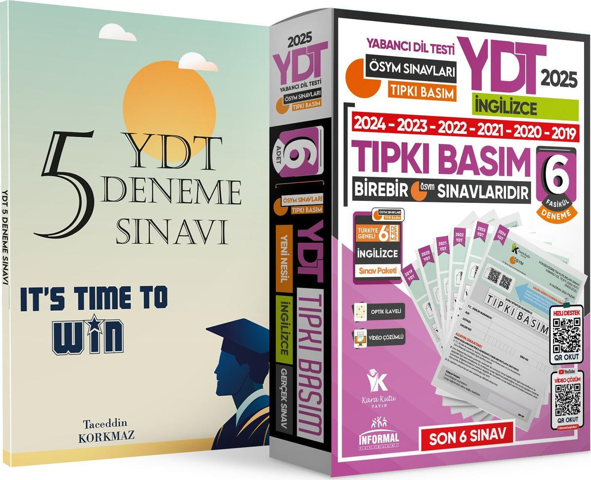 2025 YKS YDT (Yabancı Dil Testi) İngilizce Tıpkı Basım 6lı Paket ve Özgün 5 Deneme Sınavı 2li Set kitap kapağı