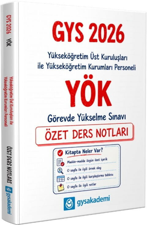 2026 GYS YÖK Yükseköğretim Kurumları Personeli Özet Ders Notları Görevde Yükselme Data Yayınları kitap kapağı