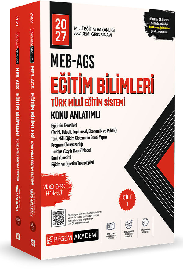 2027 MEB-AGS Eğitim Bilimleri ve Türk Millî Eğitim Sistemi Konu Anlatımlı (2 Cilt) kitap kapağı