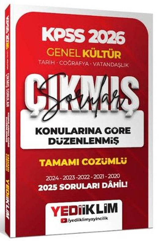 2026 KPSS Genel Kültür Konularına Göre Düzenlenmiş Tamamı Çözümlü Çıkmış Sorular