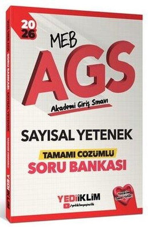 2026  MEB AGS Sayısal Yetenek Tamamı Çözümlü Soru Bankası | Yediiklim Yayınları (İnce Kapak)