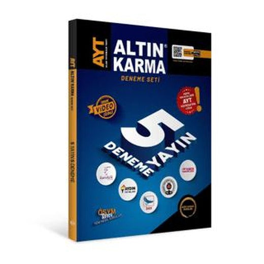 AYT 1.Dönem 5 Farklı Yayın 5 Farklı Deneme Sınavı Video Çözümlü | Altın Karma Yayınları (Ciltsiz)