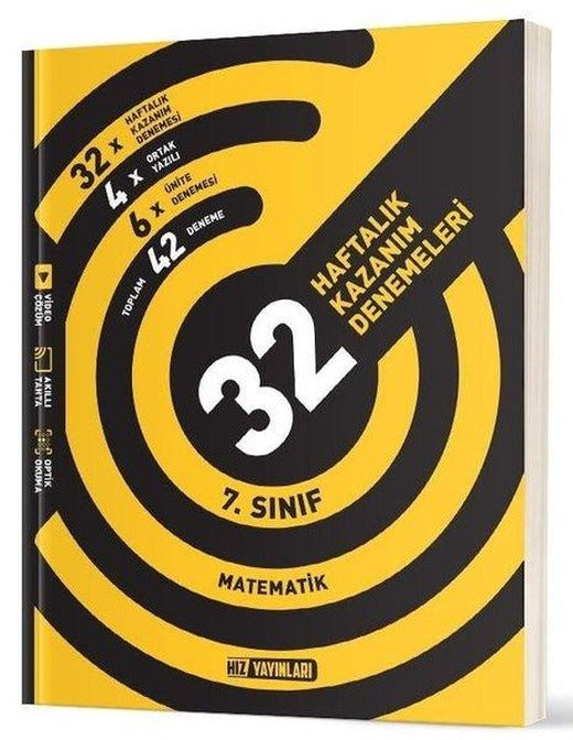 7. Sınıf Matematik 32 Haftalık Kazanım Denemeleri | Hız Yayınları (İnce Kapak)