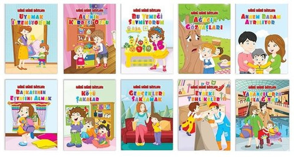 Mini Mini Bizler - Okul Öncesi Eğitici Hikaye Seti - 10 Kitap Takım | Pembe Patikler