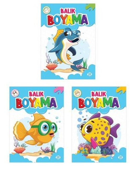 Balık Boyama Seti - 3 Kitap Takım | Dokuz Yayınları