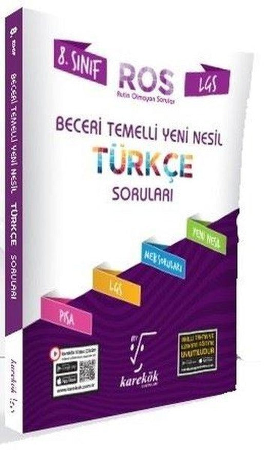 8.Sınıf Beceri Temelli Yeni Nesil Türkçe Soruları (Ros) | Karekök Eğitim Yayın (İnce Kapak)