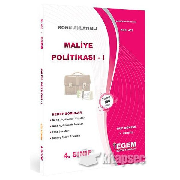 4. Sınıf 7. Yarıyıl Maliye Politikası 1 Konu Anlatımlı Soru Bankası (Kod 453)