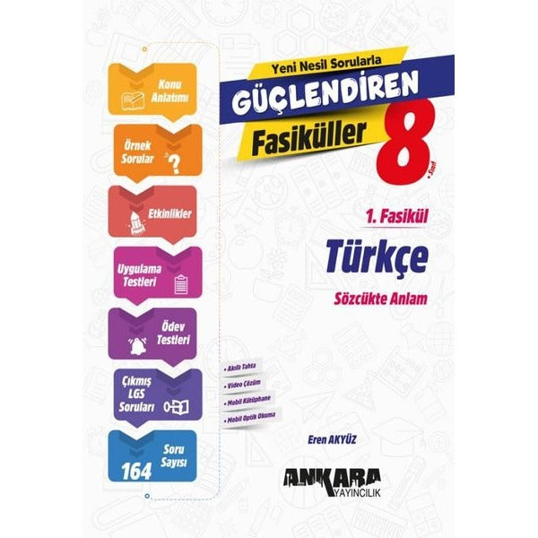 8. Sınıf Türkçe Güçlendiren 1. Fasikül | Ankara Yayıncılık (İnce Kapak)