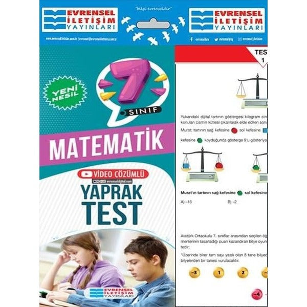 7. Sınıf Matematik Yeni Nesil Yaprak Test | Evrensel İletişim Yayınları (İnce Kapak)