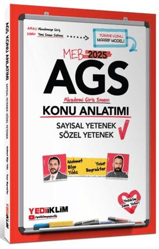 2025 MEB AGS Sayısal Yetenek - Sözel Yetenek Konu Anlatımı | Yediiklim Yayınları (Ciltsiz)