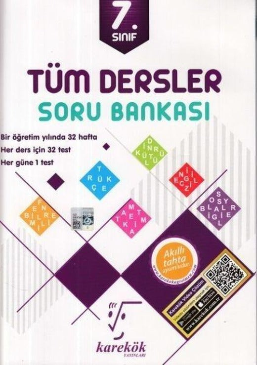 7.Sınıf Tüm Dersler Soru Bankası | Karekök Eğitim Yayın (İnce Kapak)