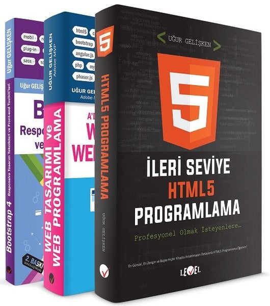Responsive Web Tasarım ve Frond-End / Back-End Programlama Eğitim Seti | Level Kitap (Ciltsiz)