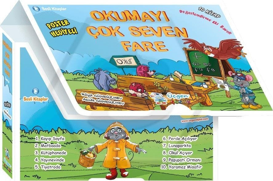 Okumayı Çok Seven Fare Seti - 10 Kitap Takım | Üçgen Çocuk
