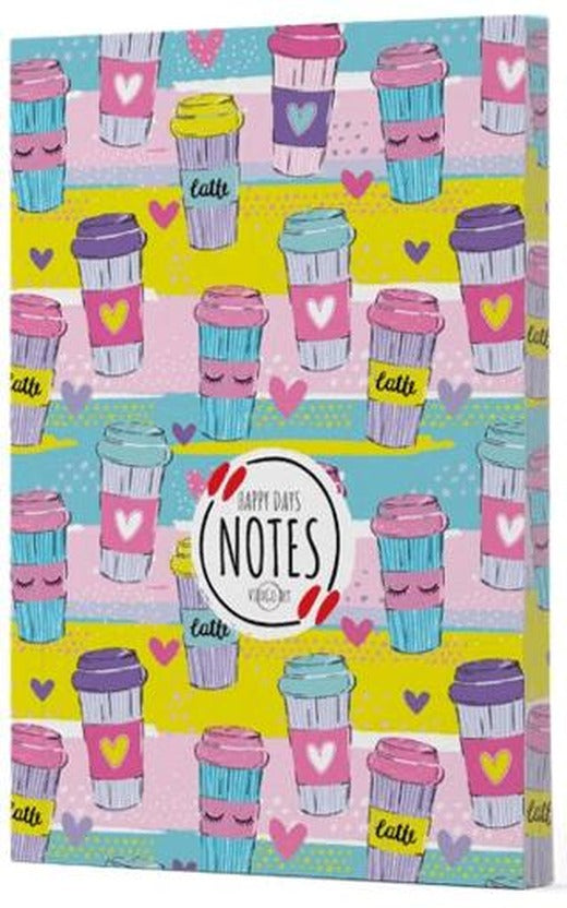 Kahve 10 - Yan Boyamalı Çizgili Defter | Vivago Art