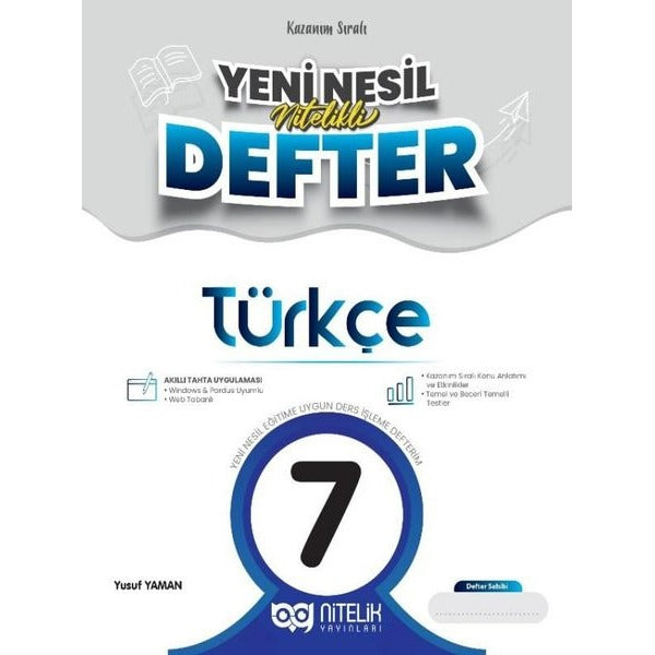 7. Sınıf Türkçe Yeni Nesil Nitelikli Defter | Nitelik Yayınları (Ciltsiz)