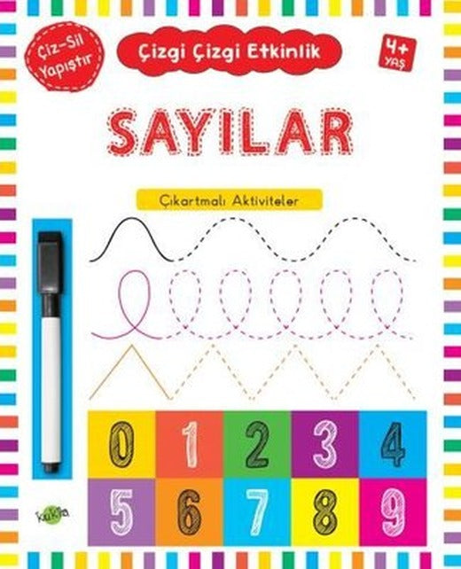 Sayılar Çıkartmalı Aktiviteler 4 Yaş Çizgi Çizgi Etkinlik | Kukla