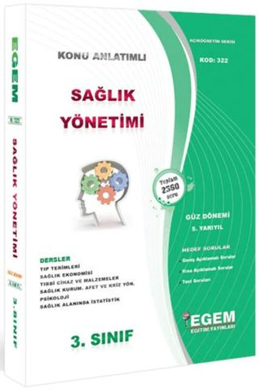 3. Sınıf 5. Yarıyıl Sağlık Yönetimi Konu Anlatımlı Hedef Sorular