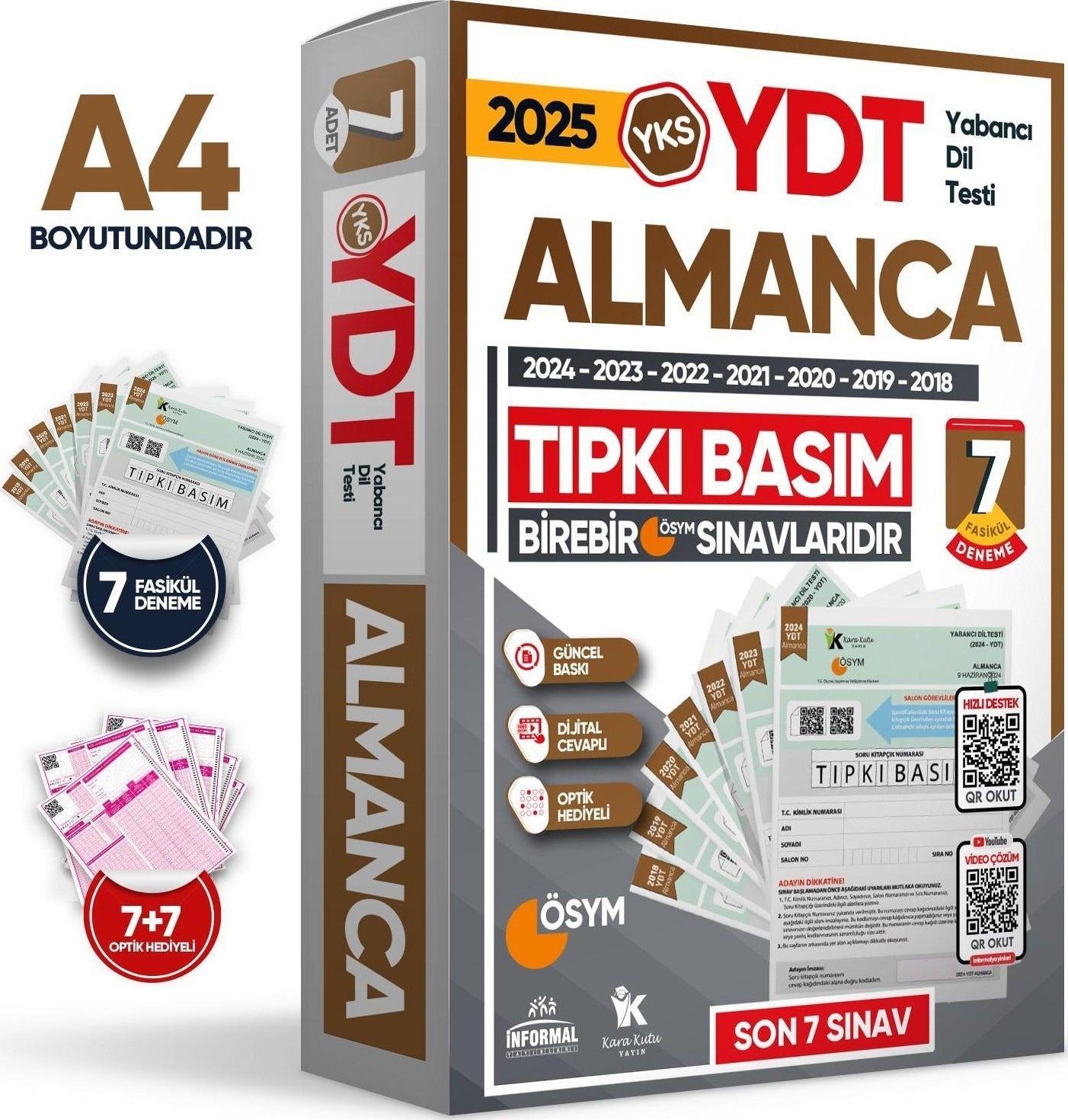 2025 YKS YDT Almanca ÖSYM Çıkmış Soru Tıpkı Basım Deneme Paketi 7li Türkiye Geneli