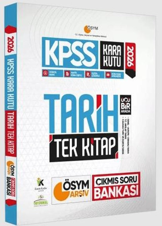 2026 KPSS Kara Kutu Tarih Tek Kitap ÖSYM Arşiv Çıkmış Soru Bankası Konu Özetli Dijital Çözümlü | Karakutu Yayın (Ciltsiz)