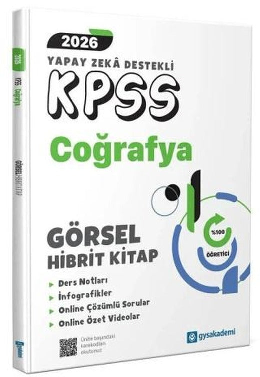2026 KPSS Yapay Zeka Destekli Coğrafya Görsel Hibrit Kitap | gysakademi (Ciltsiz)