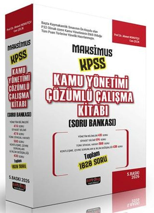 Maksimus KPSS Kamu Yönetimi Çözümlü Çalışma Kitabı Soru Bankası