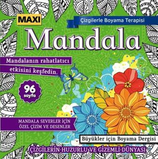 Maxi Mandala Çizgilerle Boyama Terapisi 16 | Maxi Yayıncılık (Ciltsiz)