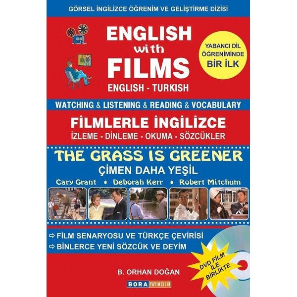 English with Films The Grass is Greener-Dvd Film ile Birlikte | Bora Yayıncılık (İnce Kapak)