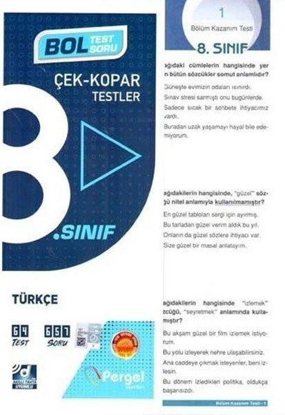 8.Sınıf Türkçe Çek Kopar Testler | Pergel (İnce Kapak)  - Resim 1