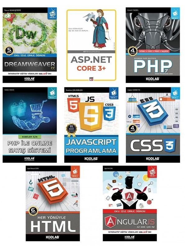 Web Tasarım Seti 2-8 Kitap Takım | Kodlab (İnce Kapak)