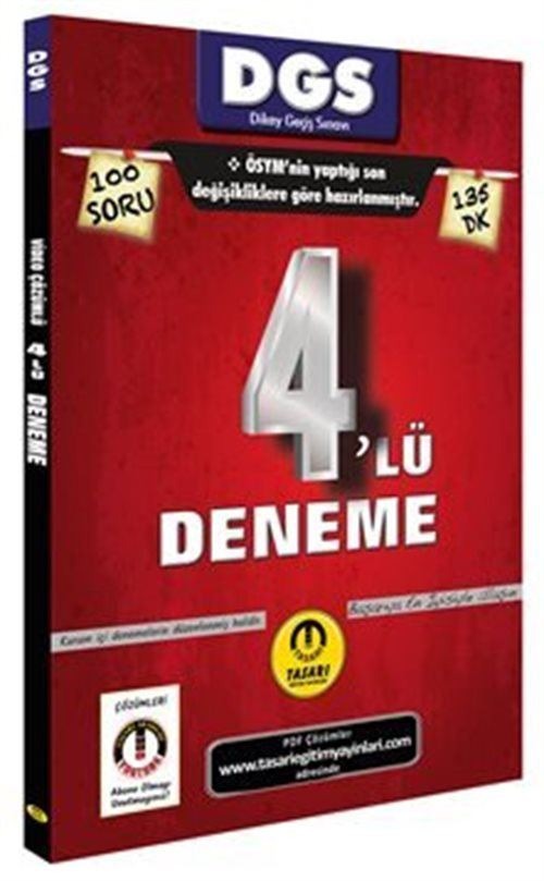 DGS Son Format 4'lü Çözümlü Deneme | Tasarı Akademi (İnce Kapak)