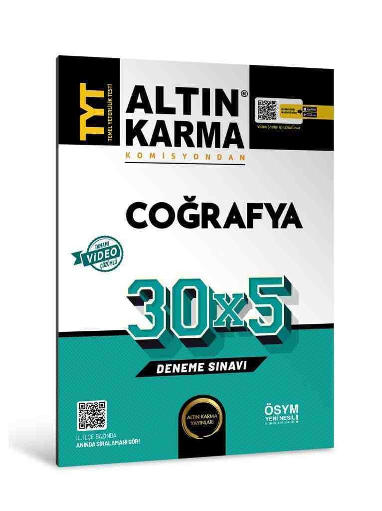 Altınkarma TYT Coğrafya 30X5 Deneme Sınavı | Altın Karma Yayınları (Ciltsiz)