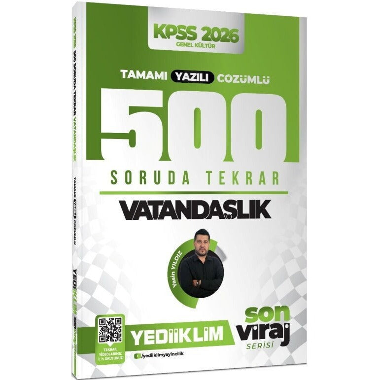 2026 KPSS Son Viraj Serisi Vatandaşlık Tamamı Yazılı Çözümlü 500 Soruda Genel Tekrar Kampı