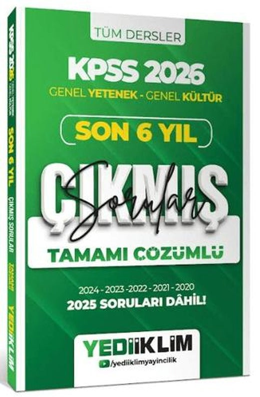 2026 KPSS Genel Yetenek Genel Kültür Son 6 Yıl Tamamı Çözümlü Çıkmış Sorular