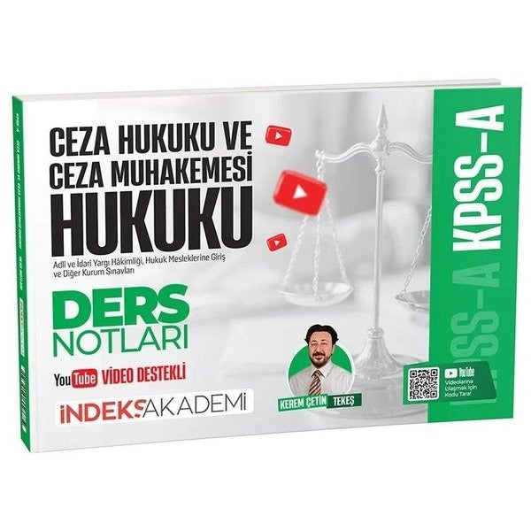 2026 KPSS A Grubu Ceza Hukuku ve Ceza Muhakemesi Hukuku Video Ders Notları | İndeks Akademi (İnce Kapak)
