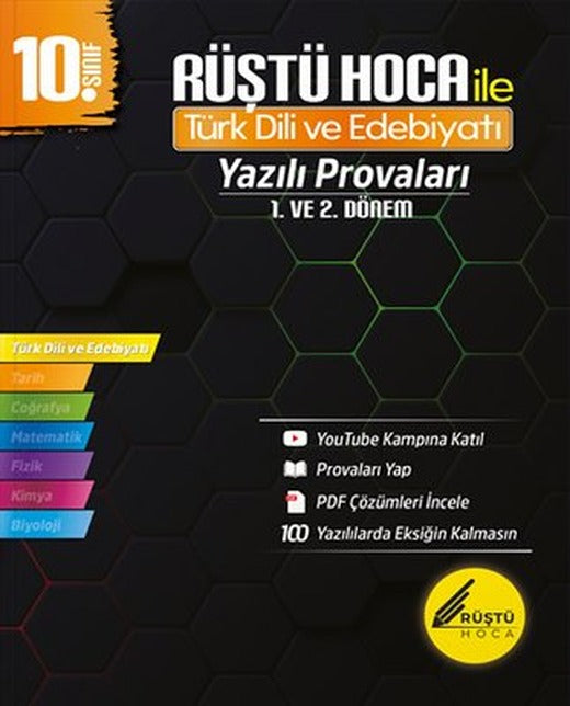 10. Sınıf Türk Dili ve Edebiyatı Yazılı Provaları | Rüştü Hoca (İnce Kapak)