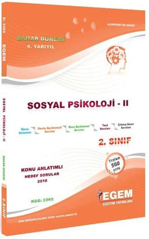 2. Sınıf 4. Yarıyıl Sosyal Psikoloji 2 Konu Anlatımlı Hedef Sorular - Kod 2265