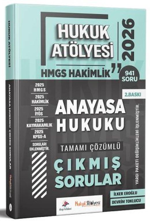 2026 Hukuk Atölyesi HMGS Hakimlik Anayasa Hukuku Çıkmış Sorular Çözümlü | Dizgi Kitap (Ciltsiz)