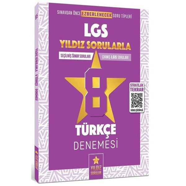 8.Sınıf LGS Türkçe 8 Deneme | Yıldız Sorular Yayınları (İnce Kapak)