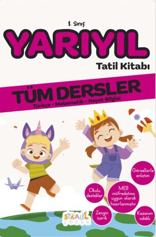 İlkokul 1. Sınıf Kaynak Kitapları Serisi / 1. Sınıf Yarıyıl Tatil Kitabı (Yeni Müfredat) | Staau Çocuk (Ciltli)  - Resim 1