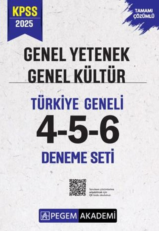 2025 KPSS Genel Yetenek Genel Kültür Tamamı Çözümlü Türkiye Geneli 4-5-6 (3'lü Deneme Seti)