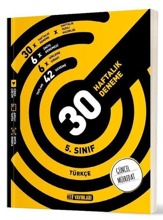 5. Sınıf Türkçe Haftalık Deneme | Hız Yayınları (İnce Kapak)