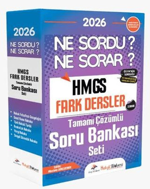 Hukuk Atölyesi 2026 HMGS Fark Dersler Ne Sordu Ne Sorar Tamamı Çözümlü Soru Bankası Seti