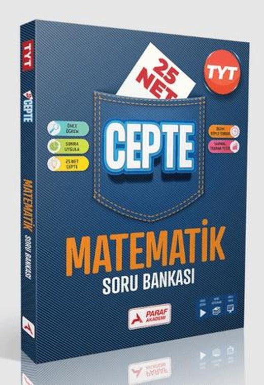 TYT Matematik Soru Bankası - 25 Net Cepte Soru Bankası | Paraf Akademi (Ciltsiz)