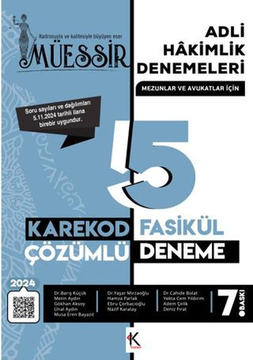 Müessir Adli Hakimlik Denemeleri- 2024 Karekod Cözümlü | Kuram Kitap (Ciltsiz)